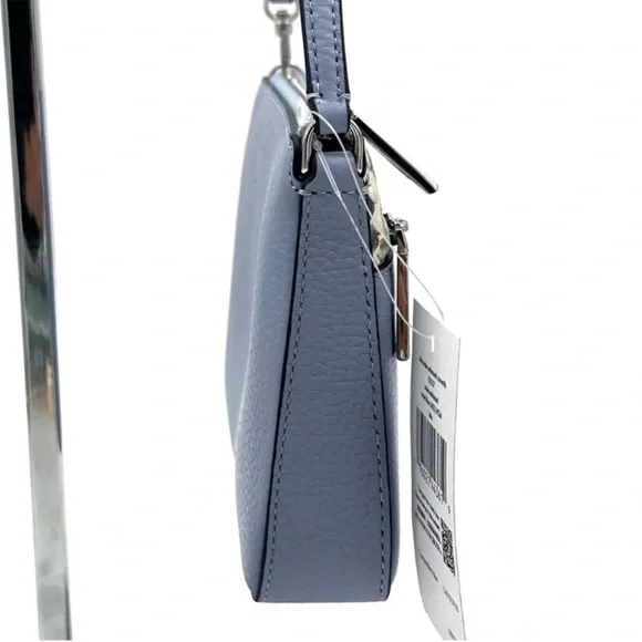 Kate Spade Leila Convertible Leather Mini Pachette Bag Snakeskin Blue - Picture 4 of 9